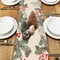 Winter Pine Cone Needle Branch Berry Table Runner, Watercolor Botanical Tabletop Scarf Home Kitchen Plant Decor, Christmas Farmhouse Holiday Rustic Burlap Dining Decorations Party Supply 13 X90